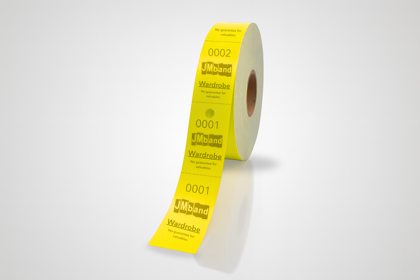 Ingressos de vestiário em 2 partes com impressão