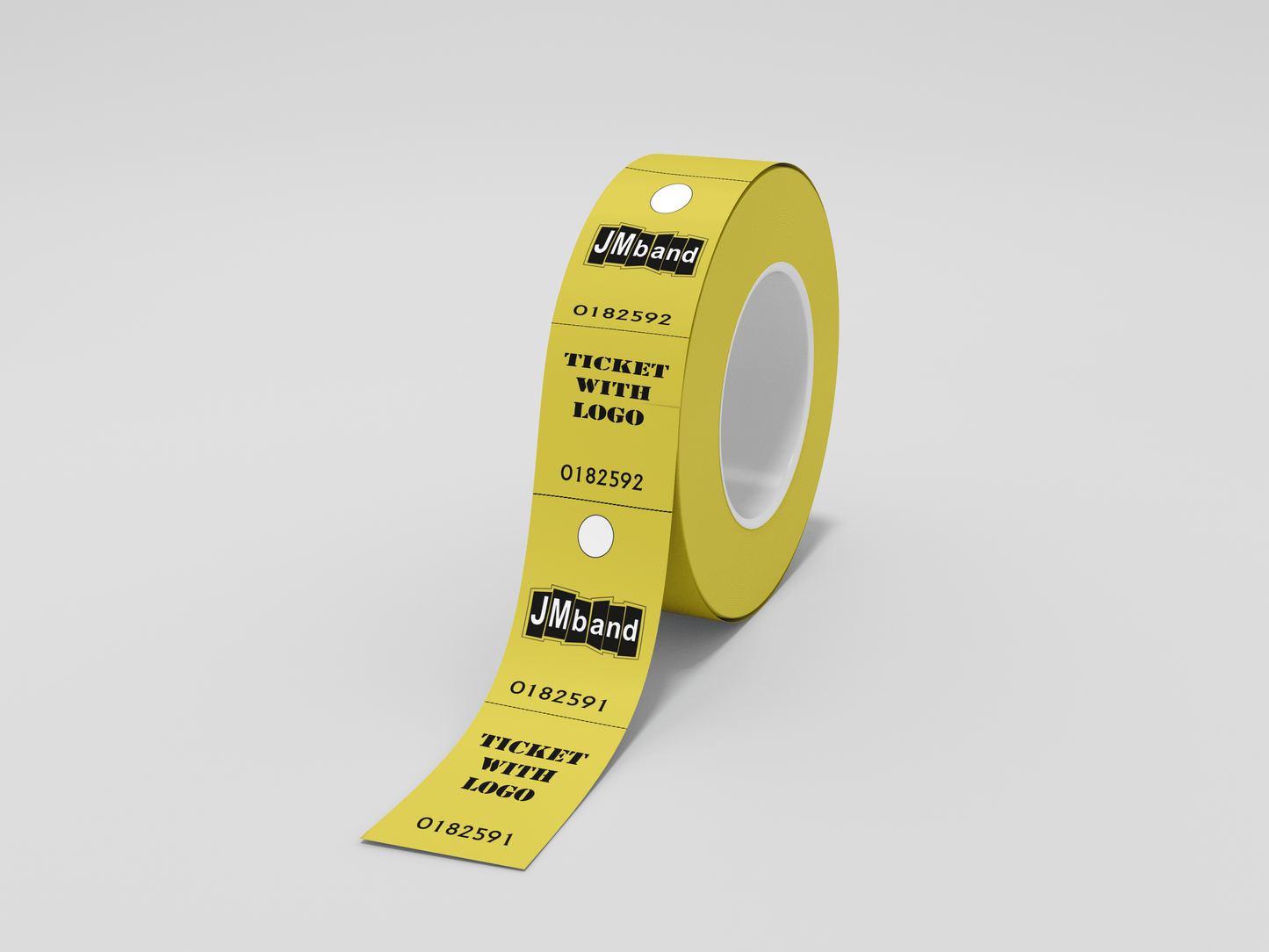 2-Part Cloakroom Tickets with Print Ticket JM Band® 100 Yellow