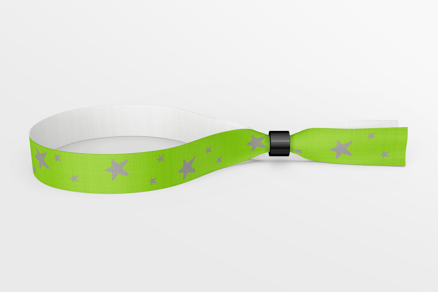 Textile Wristbands with Stars and Colours Fabric Wristbands JM Band EU 50 Green With Gray Stars