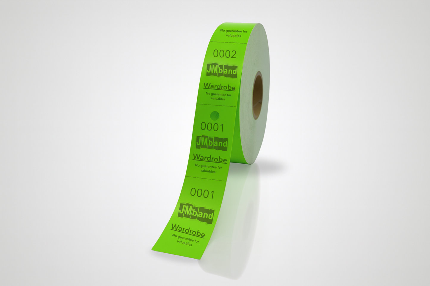 Ingressos de vestiário em 2 partes com impressão