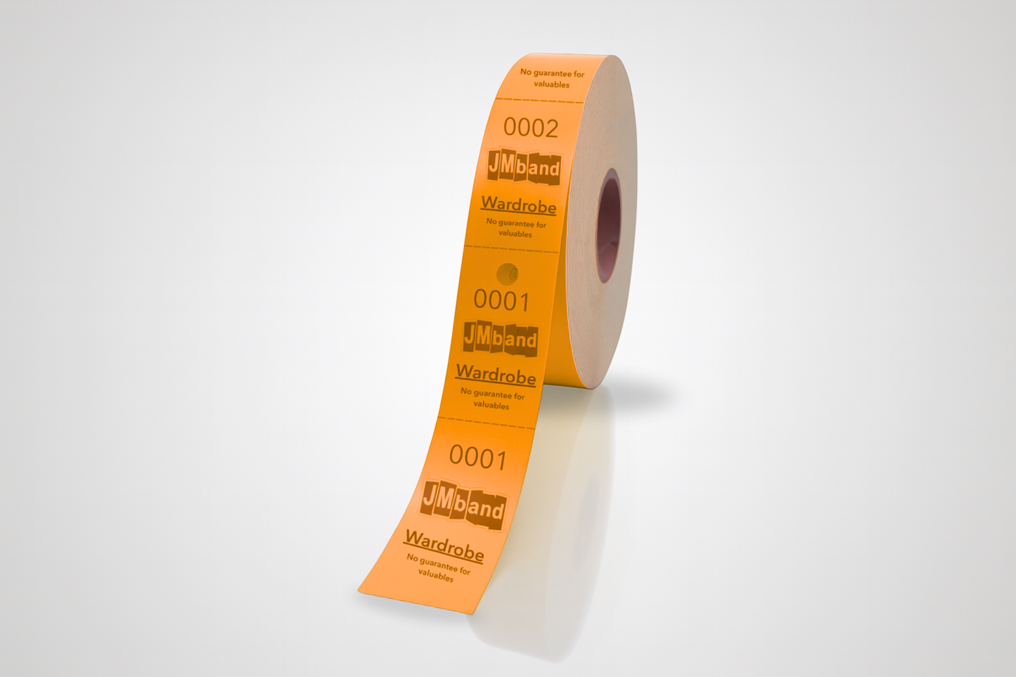 Ingressos de vestiário em 2 partes com impressão