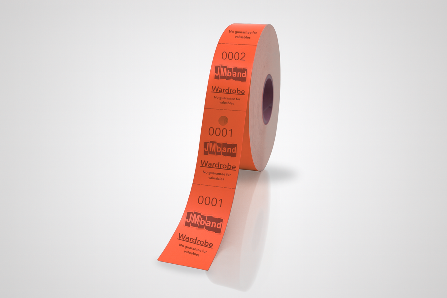 Ingressos de vestiário em 2 partes com impressão