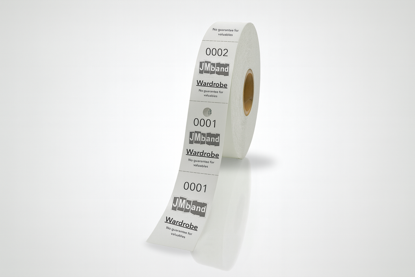 Ingressos de vestiário em 2 partes com impressão