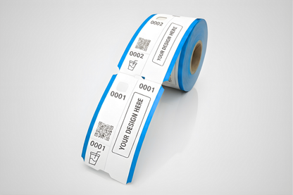 Ingressos de vestiário em 3 partes com impressão - consulte