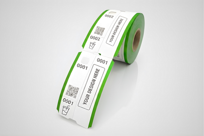 Ingressos de vestiário em 3 partes com impressão - consulte