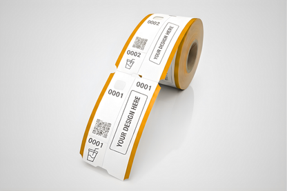 Ingressos de vestiário em 3 partes com impressão - consulte