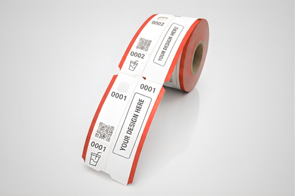 Ingressos de vestiário em 3 partes com impressão - consulte