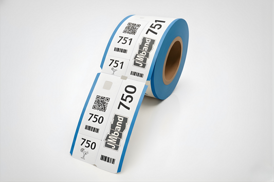 Ingressos de vestiário em 3 partes com impressão