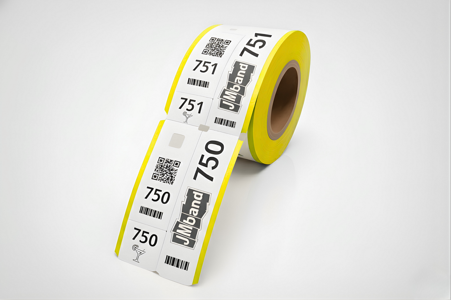 Ingressos de vestiário em 3 partes com impressão