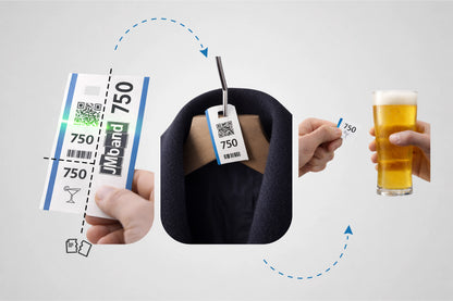 Ingressos de vestiário em 3 partes com impressão - consulte