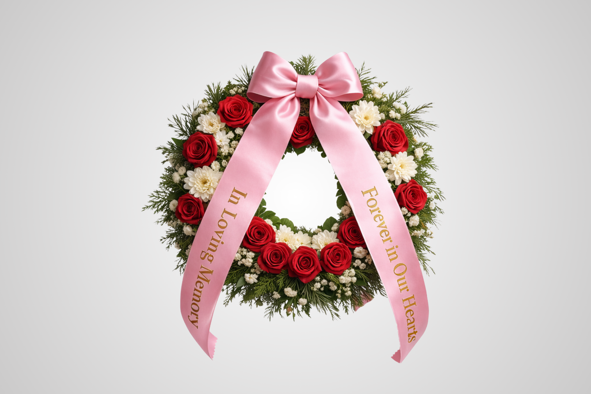 Fita para buquê em cetim rosa ecológico com estampa personalizada da JM Band®.