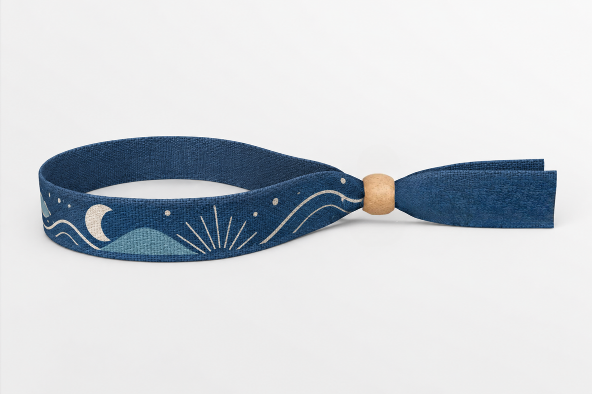 Pulseiras de algodão com impressão a cores