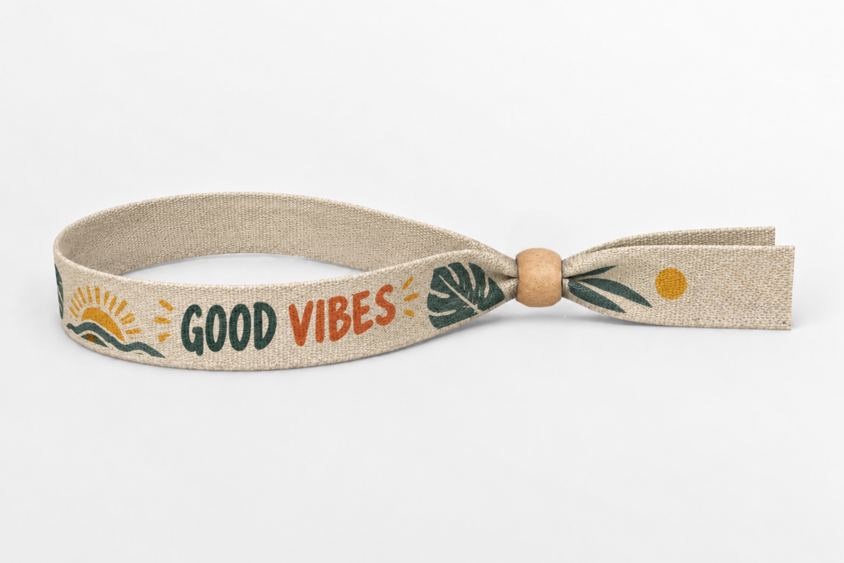Pulseiras de algodão com impressão a cores