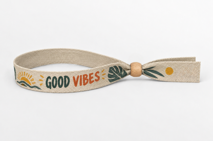 Pulseiras de algodão com impressão a cores