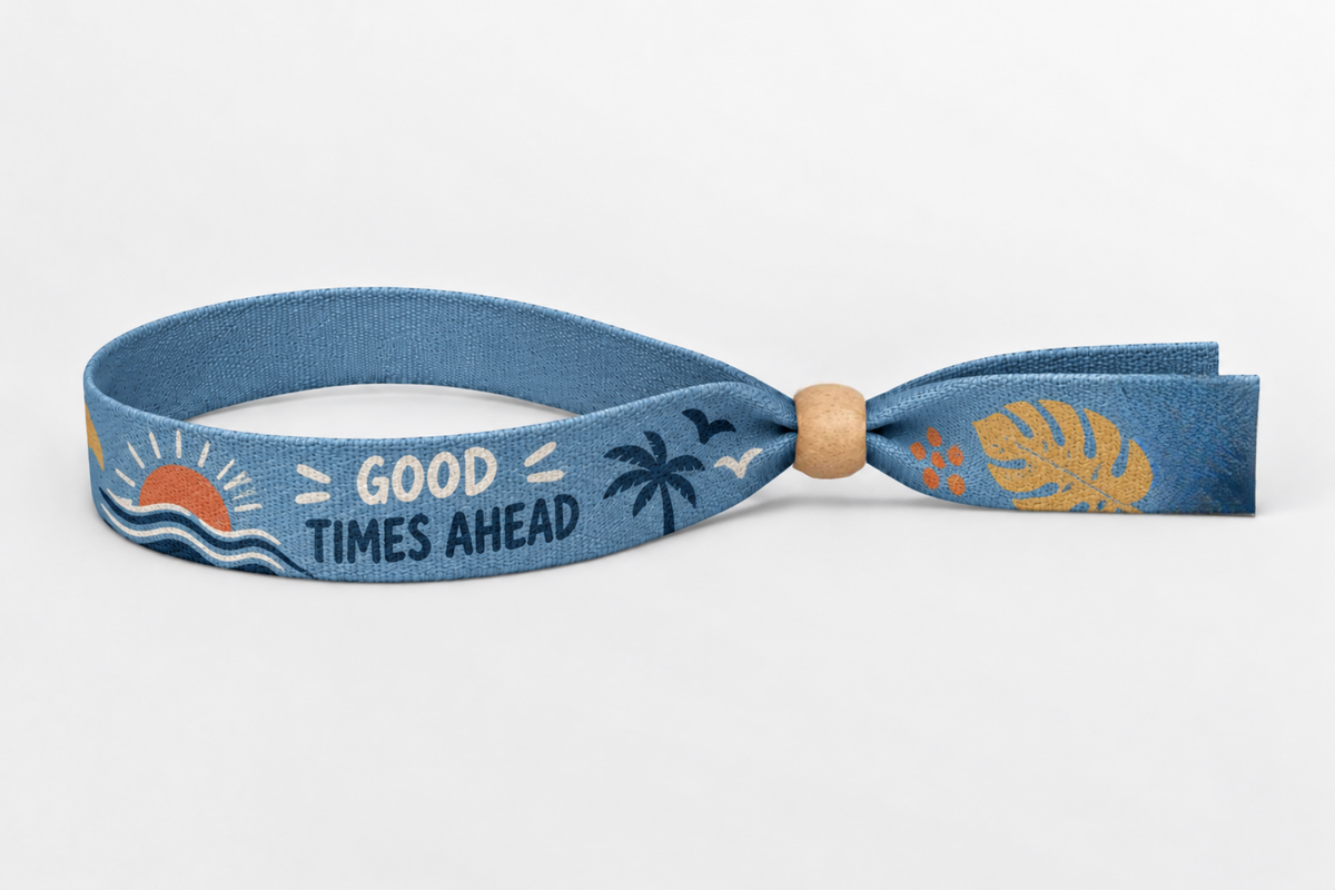 Pulseiras de algodão com impressão a cores