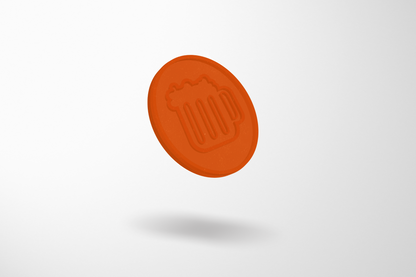 Tokens de plástico em relevo em estoque