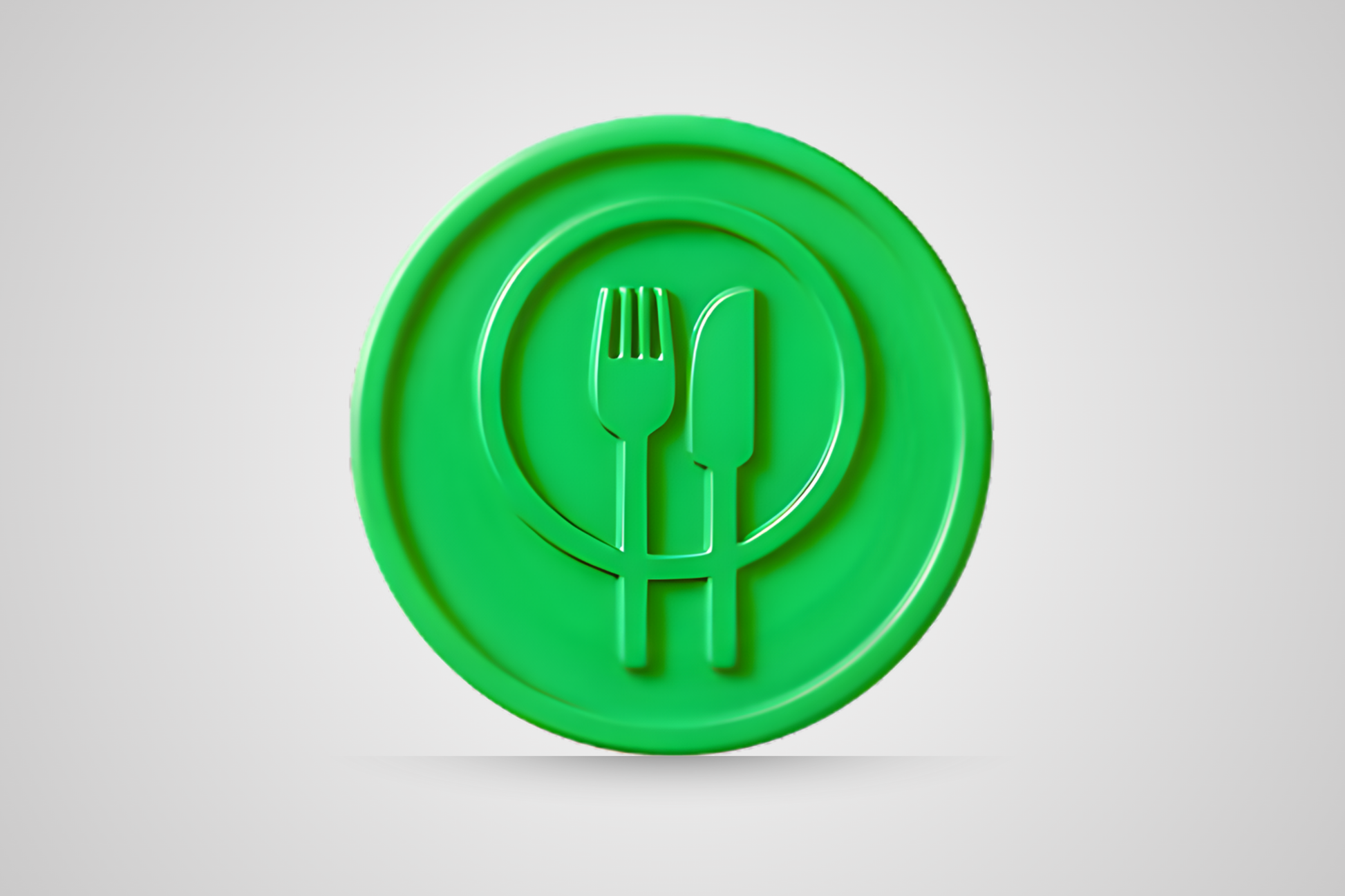 Vale-bebida em relevo na cor verde-alimentos da JM Band®.