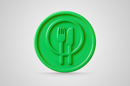 Vale-bebida em relevo na cor verde-alimentos da JM Band®.