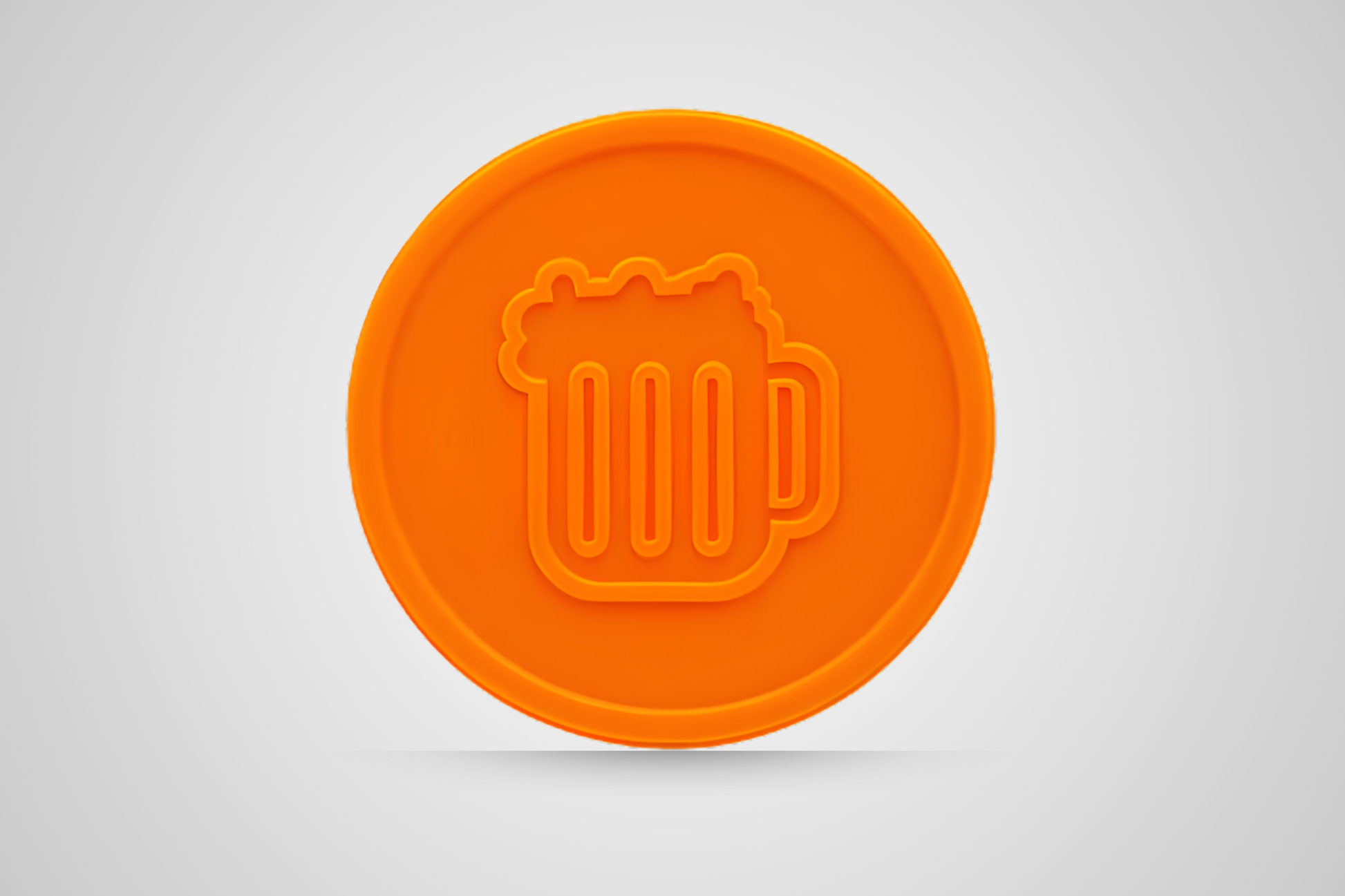 Vale-refeição laranja em relevo para cerveja da JM Band®.