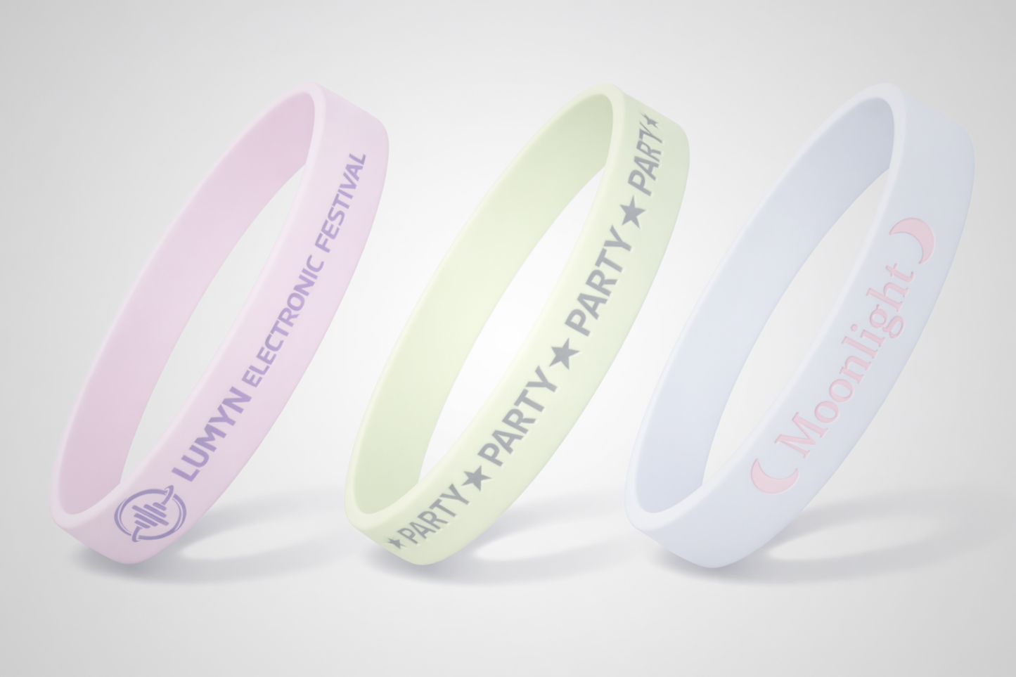 Glow in the dark silicone wristbands with print from JM Band®