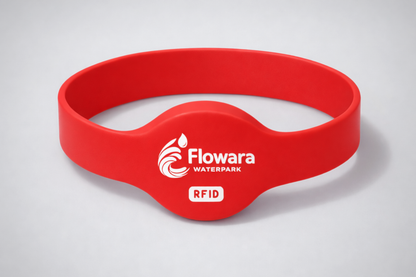 Pulseira de silicone NFC modelo JM02 com impressão personalizada da JM Band®.