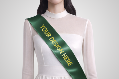 Faixa personalizada em cetim ecológico verde escuro da JM Band®.