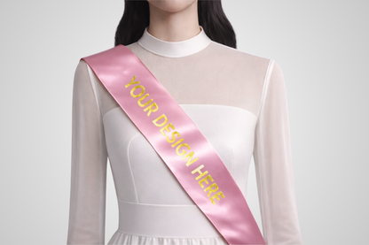 Faixa rosa em cetim ecológico com design exclusivo da JM Band®.