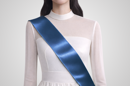 Faixa azul em cetim ecológico sem estampa da JM Band®.