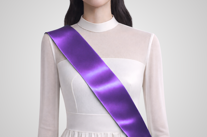 Fita de cetim ecológico roxo sem estampa da JM Band®.