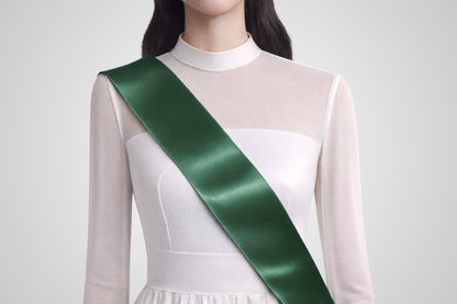 Faixa de cetim ecológica verde-escura sem estampa da JM Band®.