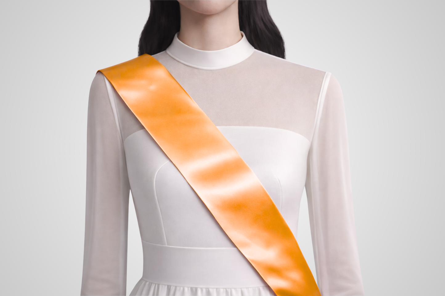 Faixa de cetim laranja ecológica sem estampa da JM Band®.