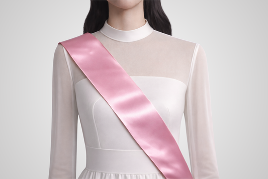 Faixa rosa de cetim ecológico sem estampa da JM Band®.