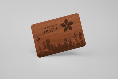 Cartões RFID em madeira