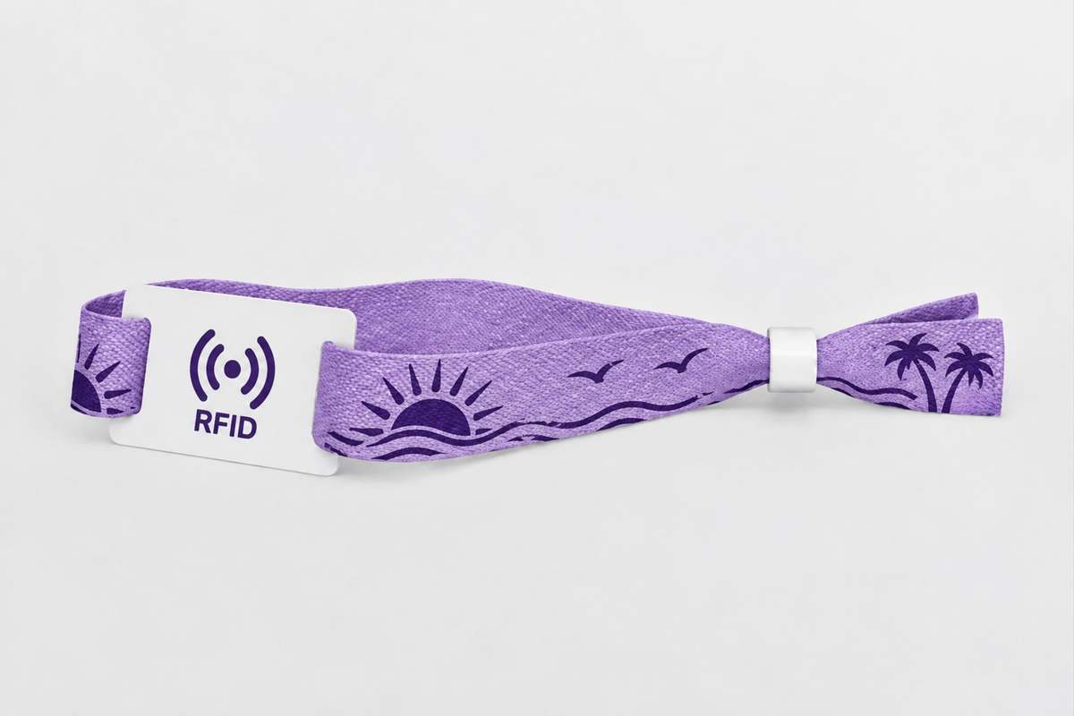 Pulseiras RFID em tecido de bambu com impressão