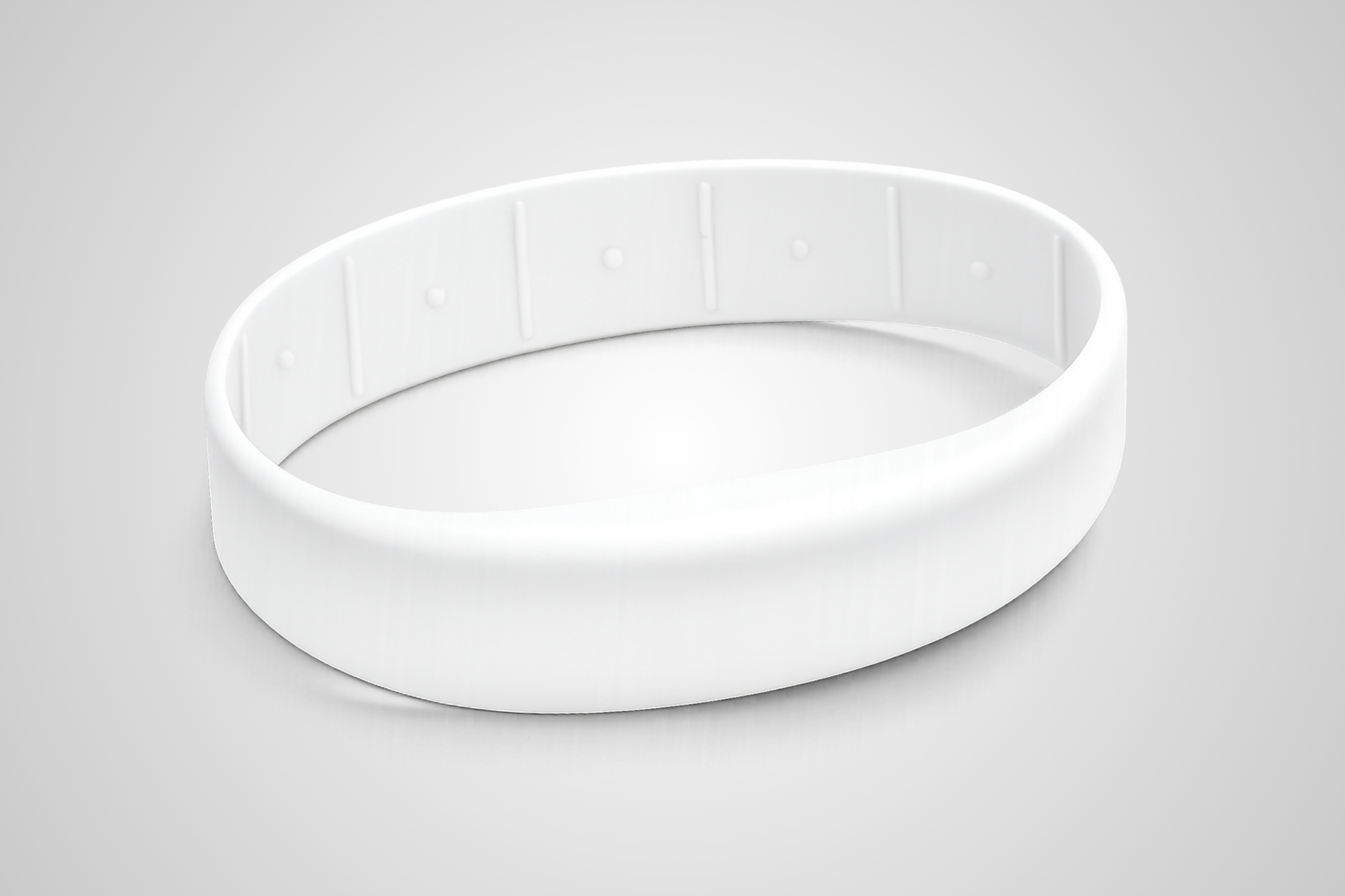 Pulseira de silicone branca da JM Band® com impressão e RFID.