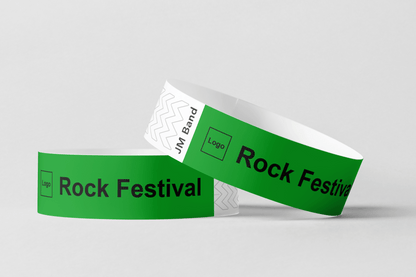 Pulseira de Papel - Impressão Preta Pulseiras de papel JM Band® 10 Verde Escuro