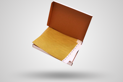 Foto de uma caixa com 1000 pulseiras de papel lisas da JM Band®. Compre pulseiras de papel na cor bronze aqui.